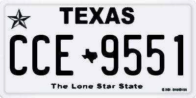 TX license plate CCE9551