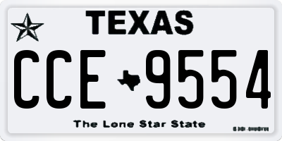 TX license plate CCE9554