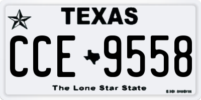 TX license plate CCE9558