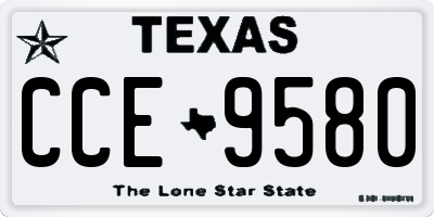 TX license plate CCE9580