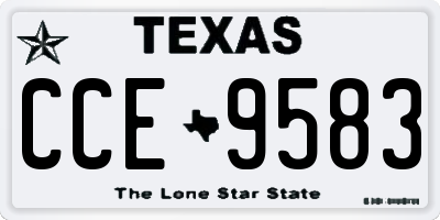 TX license plate CCE9583