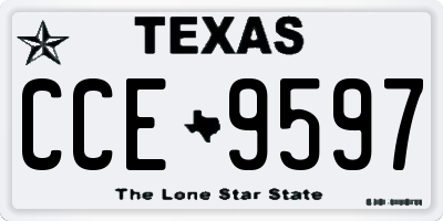 TX license plate CCE9597