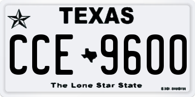 TX license plate CCE9600
