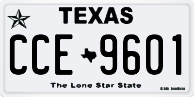 TX license plate CCE9601