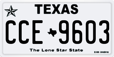 TX license plate CCE9603