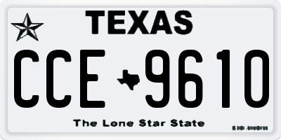 TX license plate CCE9610