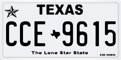 TX license plate CCE9615
