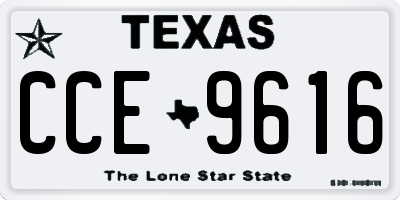 TX license plate CCE9616