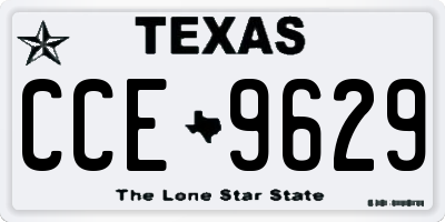 TX license plate CCE9629