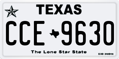 TX license plate CCE9630