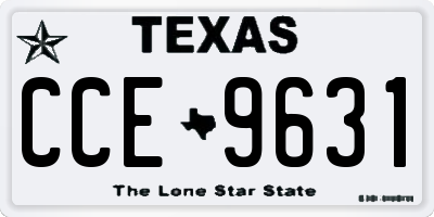 TX license plate CCE9631