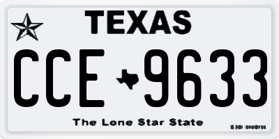 TX license plate CCE9633