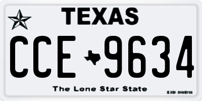 TX license plate CCE9634