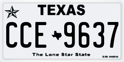 TX license plate CCE9637