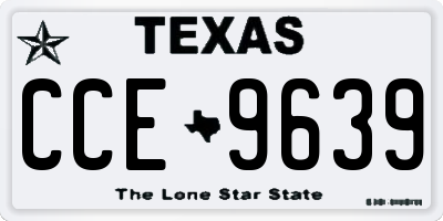 TX license plate CCE9639