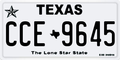 TX license plate CCE9645