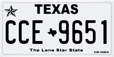 TX license plate CCE9651