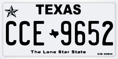 TX license plate CCE9652