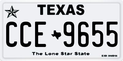 TX license plate CCE9655