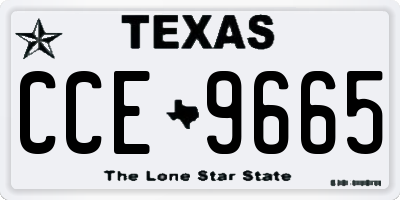 TX license plate CCE9665