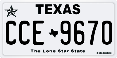 TX license plate CCE9670