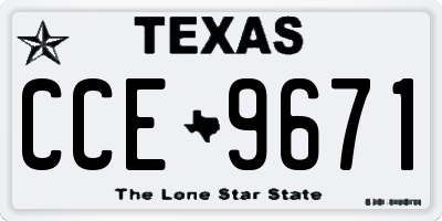 TX license plate CCE9671