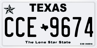 TX license plate CCE9674