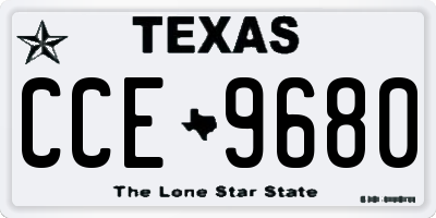 TX license plate CCE9680