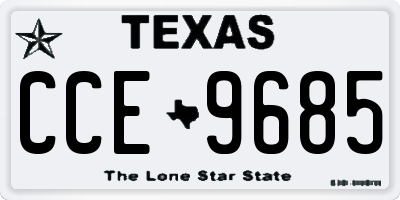 TX license plate CCE9685