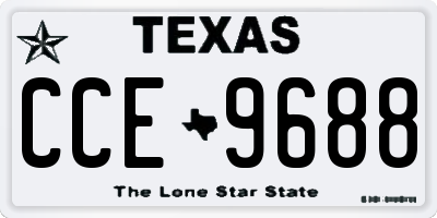 TX license plate CCE9688