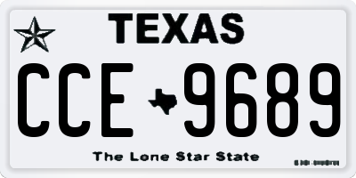 TX license plate CCE9689