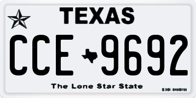 TX license plate CCE9692