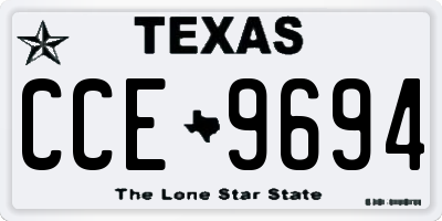 TX license plate CCE9694