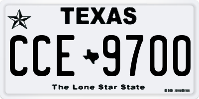 TX license plate CCE9700