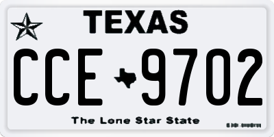TX license plate CCE9702