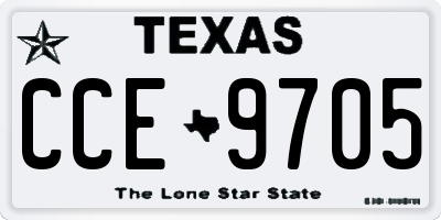 TX license plate CCE9705