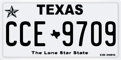 TX license plate CCE9709