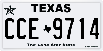 TX license plate CCE9714