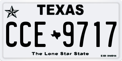 TX license plate CCE9717