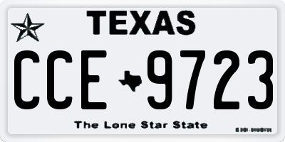 TX license plate CCE9723