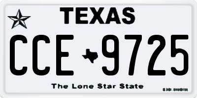 TX license plate CCE9725