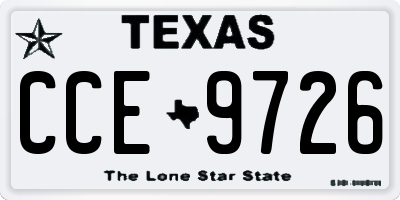 TX license plate CCE9726