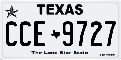 TX license plate CCE9727
