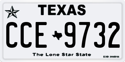 TX license plate CCE9732
