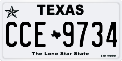 TX license plate CCE9734