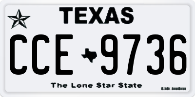 TX license plate CCE9736