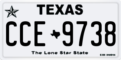 TX license plate CCE9738