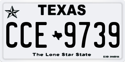 TX license plate CCE9739
