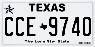 TX license plate CCE9740