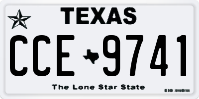 TX license plate CCE9741